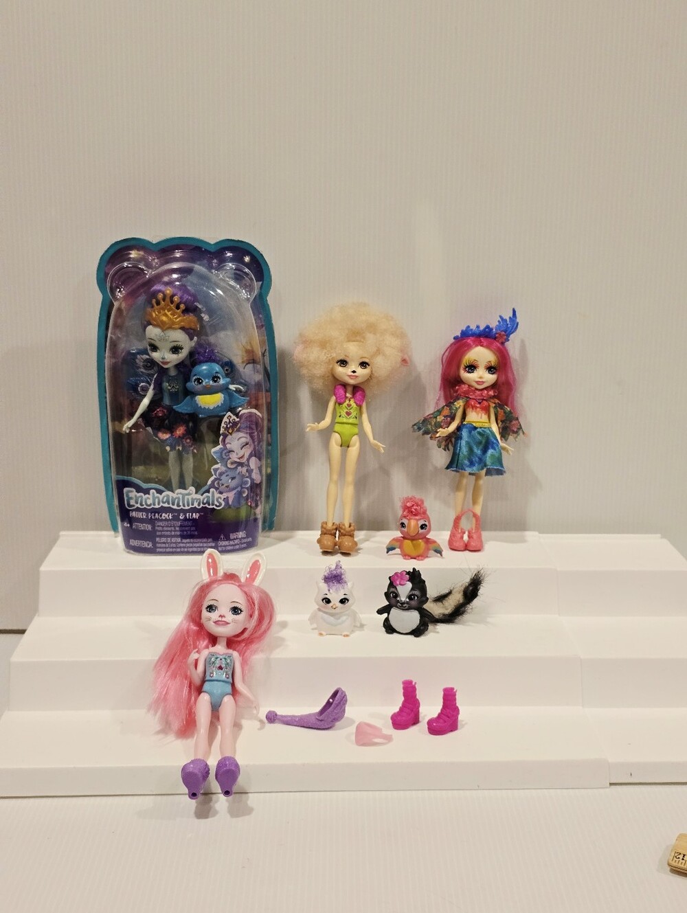 Enchantimals Doll Peacock, Bunny, Parrot and Lamb Doll Set